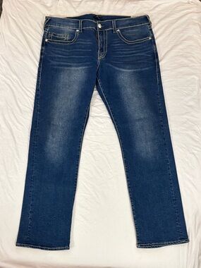 True Religion Ricky Jeans Men’s Sz 40 Blue Relaxed Straight Stretch Cotton Denim